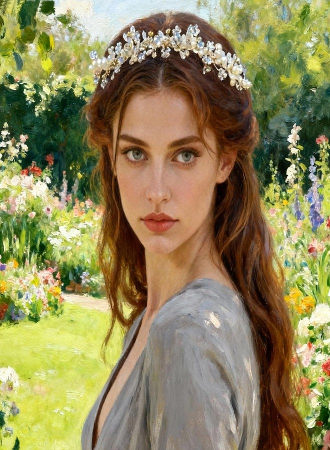 YOUlDIANZI تاج أميرة الزهور من YOUlDIANZI، إكسسوار شعر لؤلؤي للعروس، طوق شعر للعروس، تاج أميرة، تاج للمناسبات الخاصة، مناسب لأعياد الميلاد والحفلات وحفلات الزفاف - Image 2
